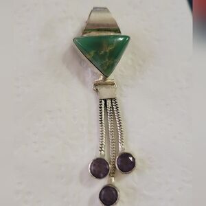 Jade and Amethyst Dangle Pendant